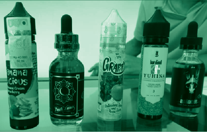 image of e-cigarette juice in their containers