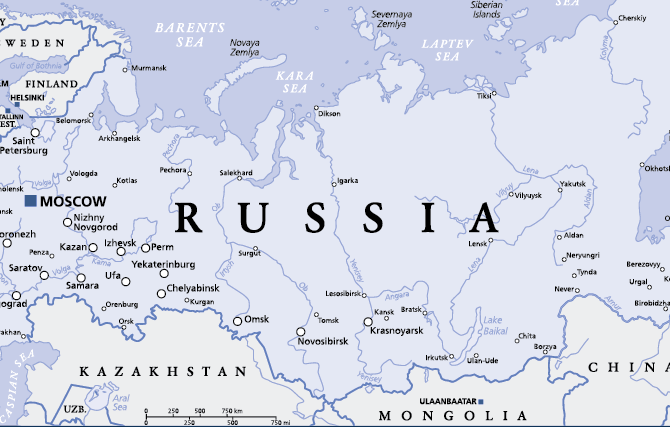 map of russia