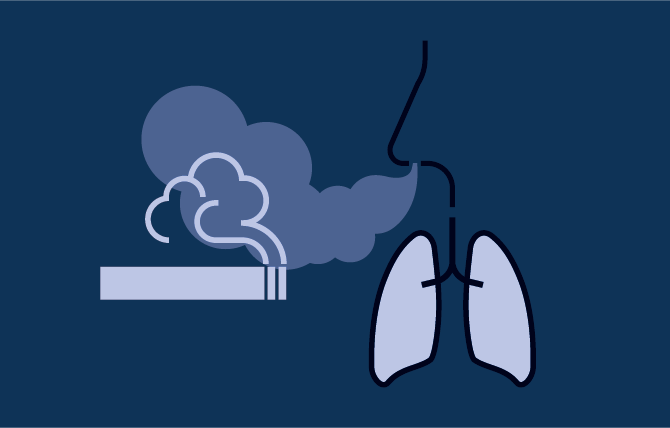 illustration of smoke effect on lungs